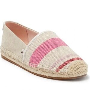 Kate Spade Gramercy Espadrilles Pink Stripe Canvas Flats Size 8